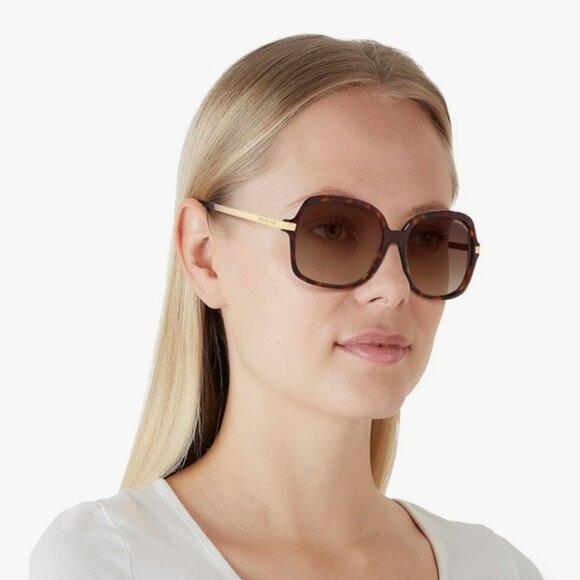 Michael Kors Adrianna II Sunglasses Dark Tortoise Brown Gradient New With Case - Picture 1 of 9